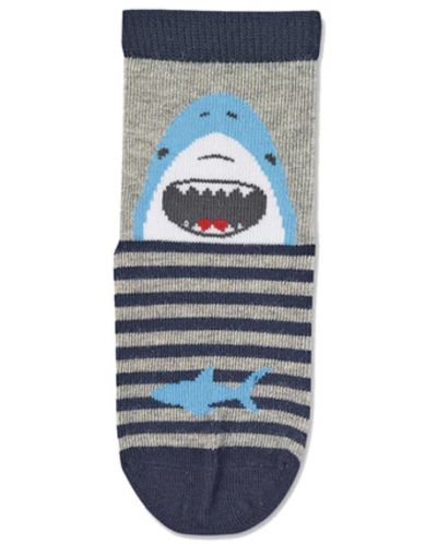 Детски чорапи със силиконова подметка  Sterntaler - С акула, 17/18, 6-12 месеца - 2