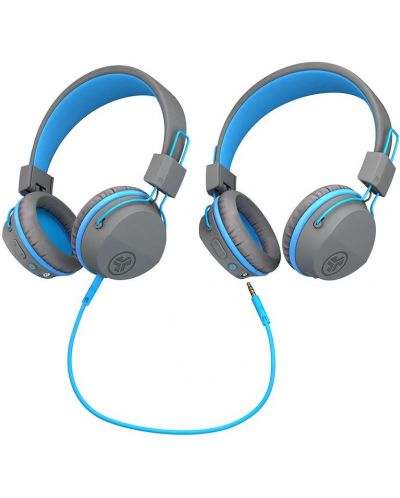 Детски слушалки JLab - JBuddies Studio, безжични, сиви/сини - 4