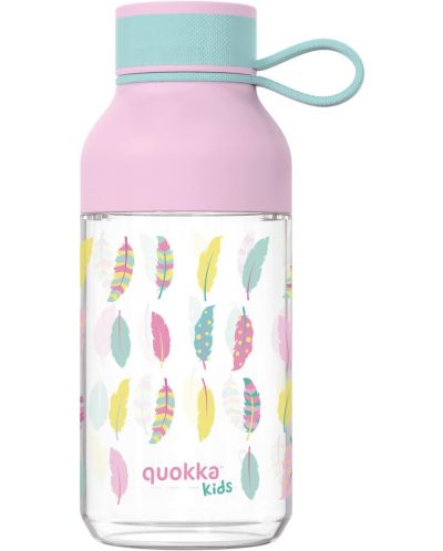 Детска бутилка за вода Quokka Kids - Ice, Feathers, 430 ml - 1