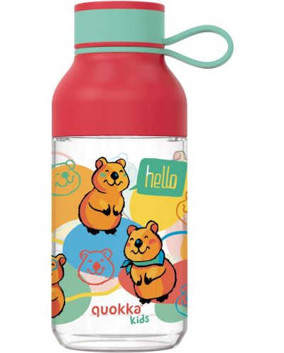 Детска бутилка за вода Quokka Kids - Ice, Happy, 430 ml - 1