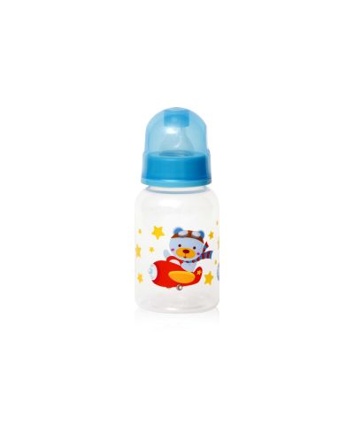 Детско шише Lorelli Baby Care Simple - Синьо мече, 125 ml