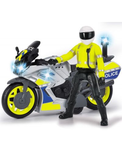 Детска играчка Dickie Toys - Полицейски мотор, с моторист - 3