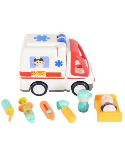 Детска играчка 2 в 1 Hola Toys - Музикална линейка - 3