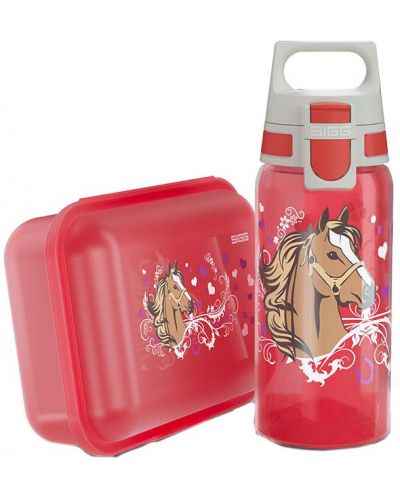 Детски комплект бутилка и кутия за хранене Sigg Viva - Horses - 1