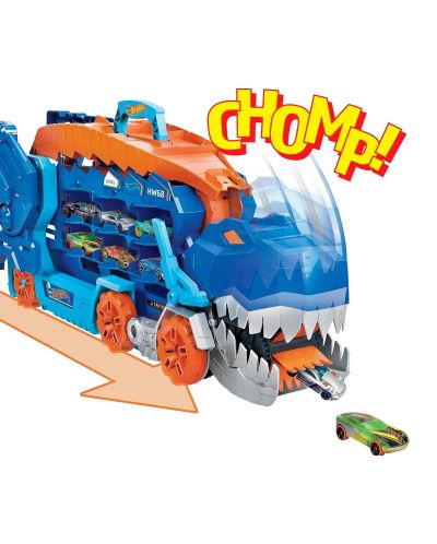 Детска играчка 2 в 1 Hot Wheels City - Автовоз T-Rex, с 2 колички - 6
