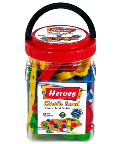 Детски комплект Heroes - Фигурки за пясък за игра, цифри и букви