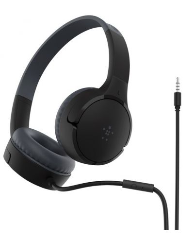 Детски слушалки с микрофон Belkin - SoundForm Mini, черни - 1