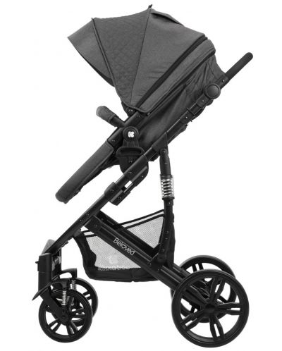 Детска количка 3 в 1 KikkaBoo Beloved - Тъмносива, с кош за количка и столче за кола - 4