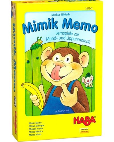 Детска игра 3 в 1 Haba - Мемо с мимики - 1