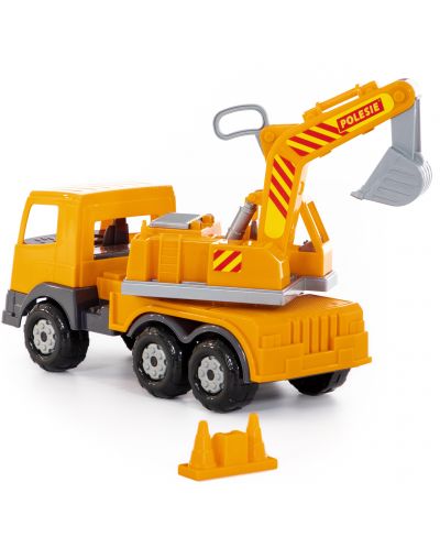 Детска играчка Polesie Toys - Камион с багер - 1