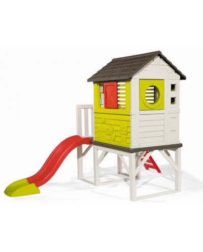 Детска къща за градината Smoby - С веранда и пързалка - 6