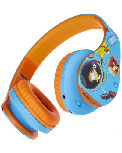 Детски слушалки PowerLocus - P2 Kids Angry Birds, безжични, сини/оранжеви - 3