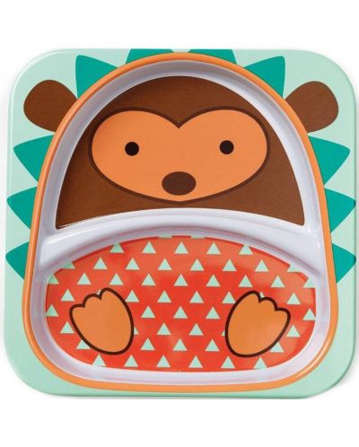 Детска чинийка Skip Hop Zoo - Таралежът Бруклин, двойна