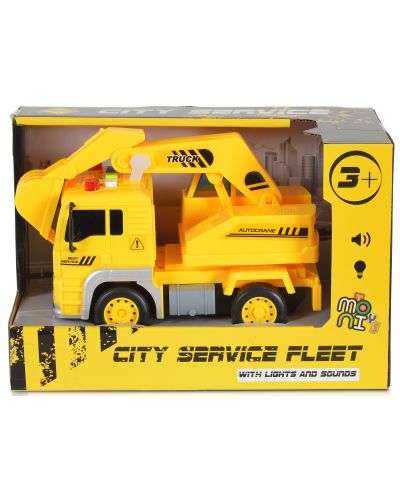 Детска играчка Moni Toys - Камион с лопата, звук и светлини, 1:20 - 1