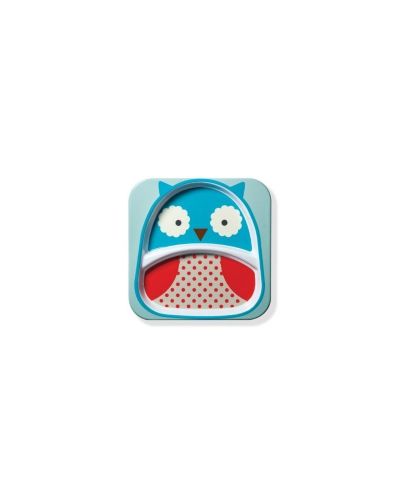 Детска чинийка Skip Hop Zoo - Бухалчето Отис, двойна