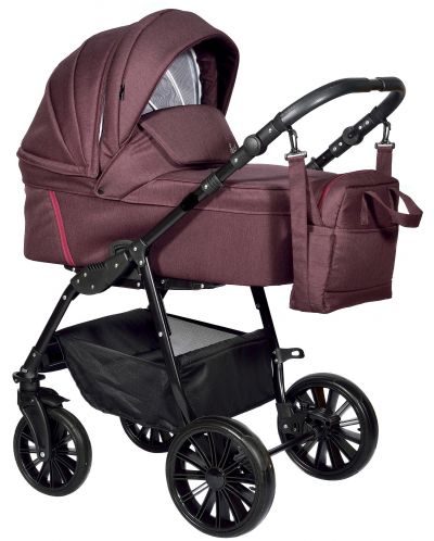 Комбинирана детска количка 3в1 Baby Giggle - Sesto, бордо - 1