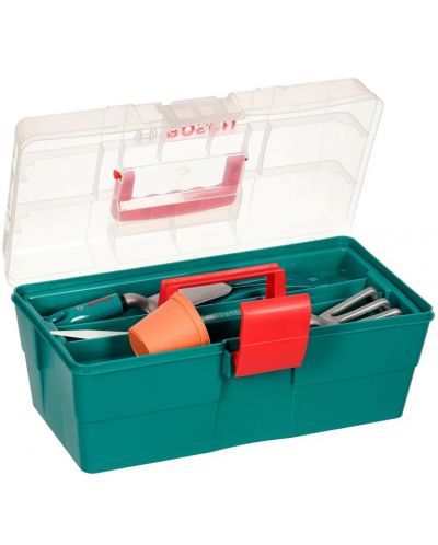 Детски комплект Klein - Градински инструменти Bosch в кутия, зелен - 3