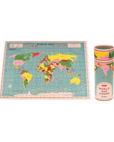 Детски пъзел Rex London - Карта на света, в тубус, 300 части - 1