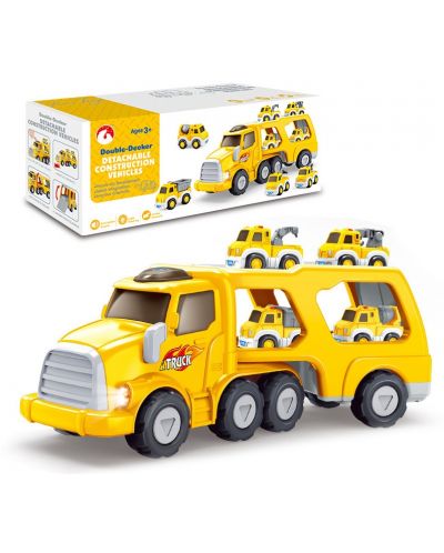 Детски игрален комплект Sonne - Камион с платформа и автомобили - 3