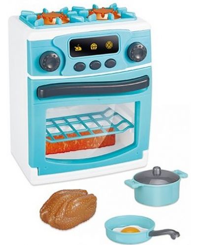 Детска готварска печка Raya Toys - My Home, синя - 1