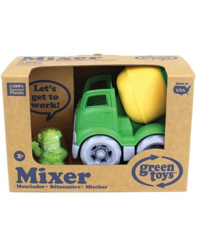 Детска играчка Green Toys - Бетоновоз, жълто и зелено - 2