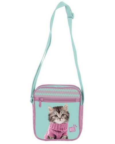 Детска чанта през рамо Paso Studio Pets - Коте с пуловер - 1
