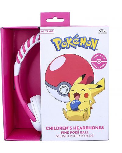 Детски слушалки OTL Technologies - Pokemon Pokeball, розови - 4