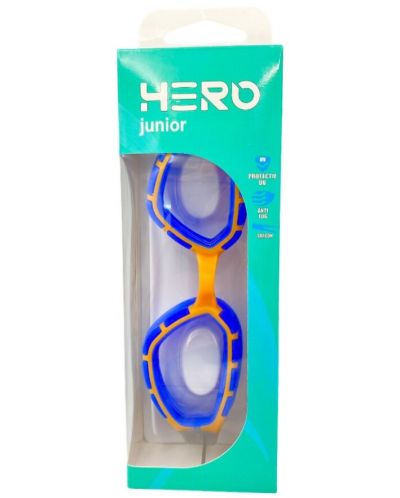 Детски очила за плуване HERO - Fit Junior, сини/оранжеви - 3