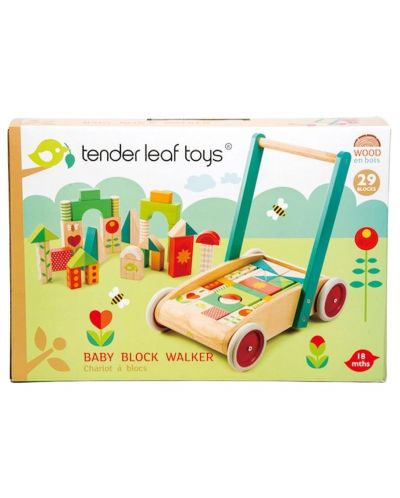 Детски дървен уолкър Tender Leaf Toys - С цветни блокчета - 7