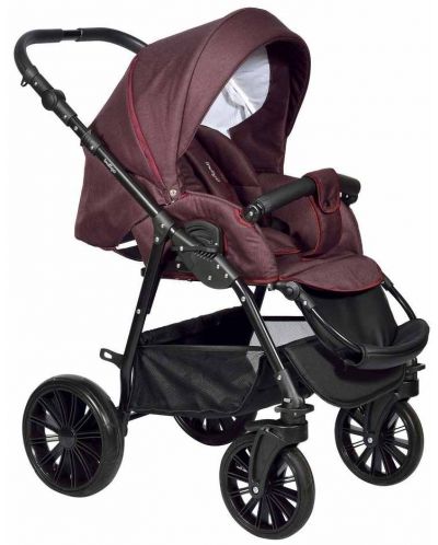 Комбинирана детска количка 3в1 Baby Giggle - Sesto, бордо - 3