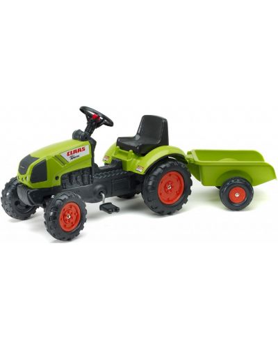 Детски трактор с ремарке и педали Falk - Claas, зелен - 1