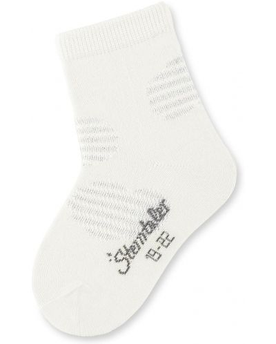Детски чорапи Sterntaler - На сърца, 15/16 размер, 4-6 месеца, екрю - 1