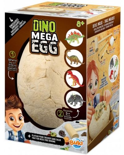 Детска играчка Buki France - Мега яйце, Динозаври - 1