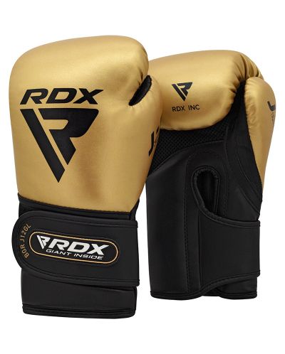 Детски боксови ръкавици RDX - REX J-12, 6 oz, златисти/черни - 1