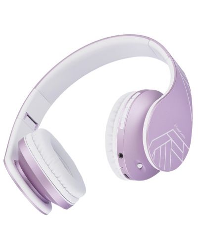 Детски слушалки PowerLocus - P2, безжични, бели/лилави - 4