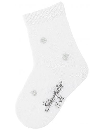 Детски чорапи Sterntaler - На точки, 17/18 размер, 6-12 месеца, бели - 1