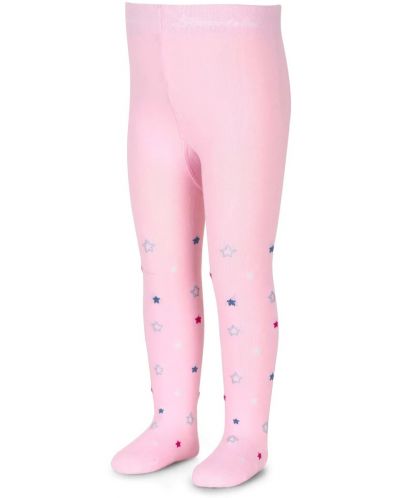 Детски памучен чорапогащник Sterntaler - Със звездички,  80 cm, 10-12 месеца, розов - 1