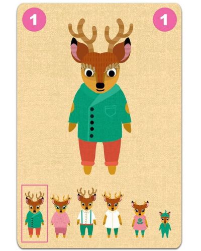Детска игра с карти Djeco - Семейства, животни - 2