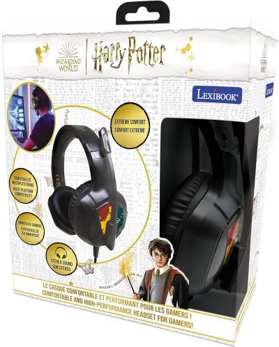 Детски слушалки с микрофон Lexibook - Harry Potter HPG10HP, черни - 4
