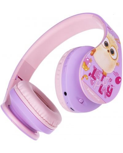 Детски слушалки PowerLocus - P2 Kids Angry Birds, безжични, розови/лилави - 3