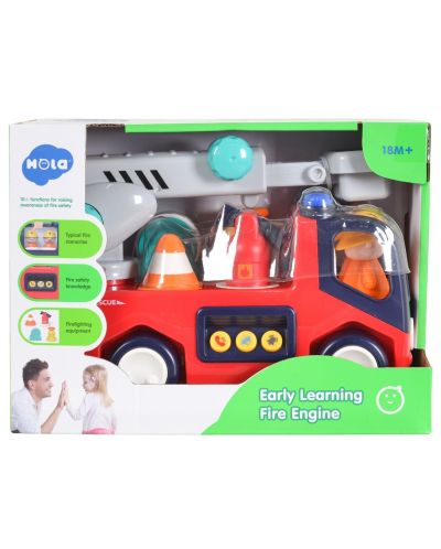 Детска играчка 2 в 1 Hola Toys - Музикална пожарна - 1