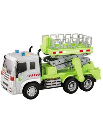 Детска играчка Ocie - Камион с вишка, City Service, зелен - 1