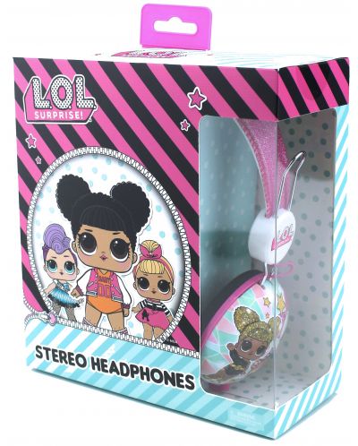 Детски слушалки OTL Technologies - L.O.L. Glitter Glam, розови - 2