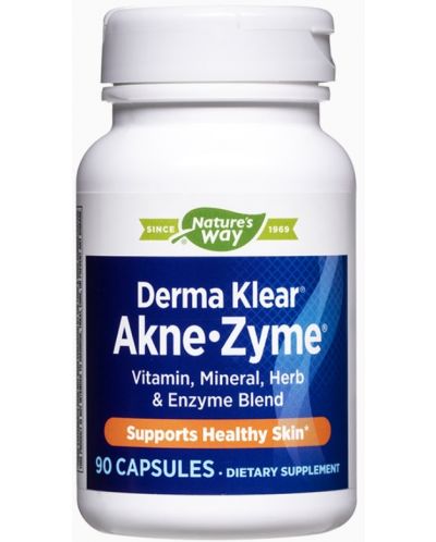 Derma Klear Akne-Zyme, 90 капсули, Nature’s Way - 1