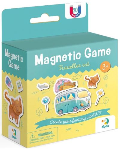 Детска магнитна игра Dodo - Пътешестваща котка - 1