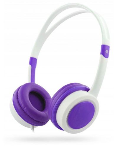 Детски слушалки с микрофон T'nB - Kids, бели/лилави - 1