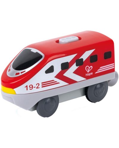 Детска играчка HaPe International - Междуградски локомотив с батерия, червен - 1