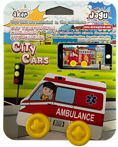 Детска играчка Jagu - Говорещи автомобили, Линейка - 1