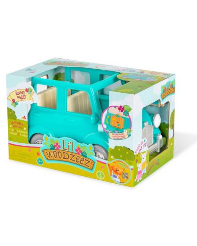 Детска играчка Battat Li'l Woodzeez - Кола, зелена, с куфарче - 4