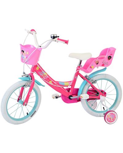 Детски велосипед с помощни колела E&L cycles - Barbie, 16'' - 2